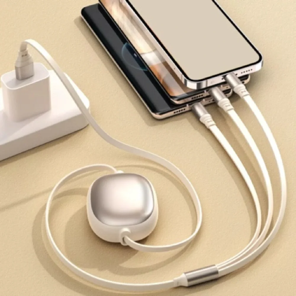 3 in 1 Retractable 1.2m Multi-Device Charging Cable -